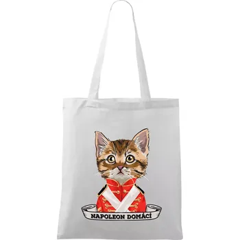 Napoleon domácí kočka - Taška bavlněná - 42 x 38 cm ( Bílá )