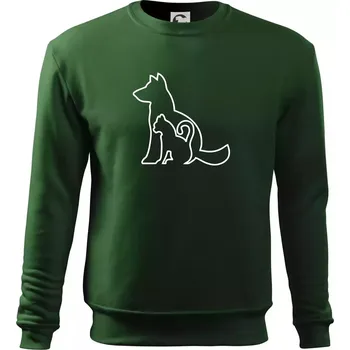 Chlapecké tričko Kočkopes - Mikina Essential dětská - 158 cm/12 let ( Lahvově zelená )