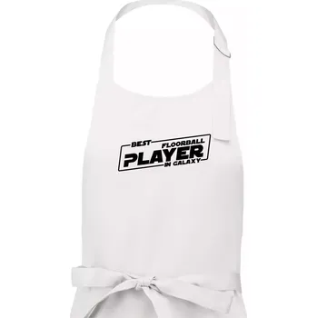 Kuchyňská zástěra Best floorball player in galaxy - Dámská zástěra na vaření - Univerzální velikost ( Bílá )