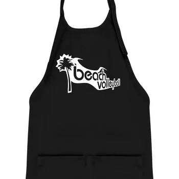 Kuchyňská zástěra Beach volleyball obrys - Dětská zástěra na vaření - Univerzální velikost ( Černá )