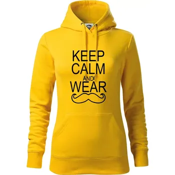 Dámská mikina Keep calm and wear mustache - Mikina dámská Cape s kapucí - XS ( Žlutá )