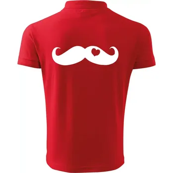 Pánská košile Mustache love - Polokošile pánská Pique Polo 203 - 4XL ( Červená )