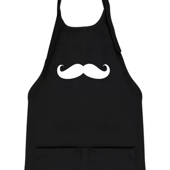 Kuchyňská zástěra Mustache - knírek - Dětská zástěra na vaření - Univerzální velikost ( Černá )