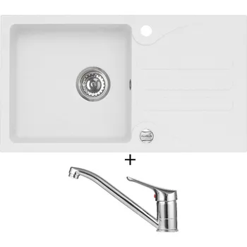 Granitový dřez Granitový dřez SET Alveus GALAPAGOS 30 white 11 + Alveus RIVIERA X chrom