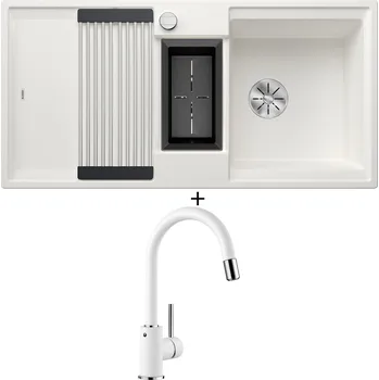 Granitový dřez Granitový dřez SET Blanco ADIRA 6 S bílá s excentrem 527605 + Blanco MIDA-S bílá 521457