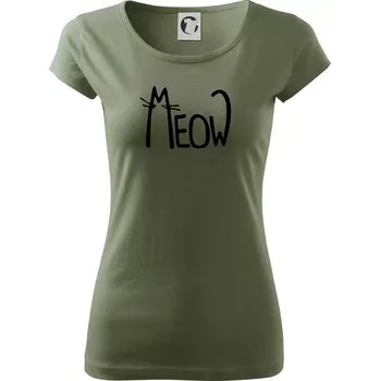 Dámské tričko Meow - Mňau - Dámské triko Pure - XS ( Khaki )