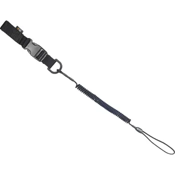 M-Tac Pružné jistící lanko na pistoli s D-ring a fastex - černé