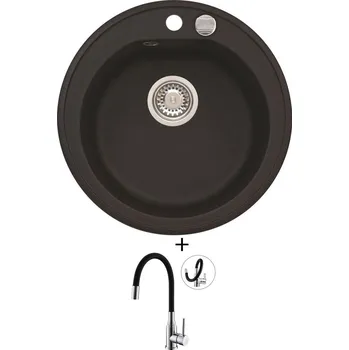 Granitový dřez Granitový dřez SET Alveus NIAGARA 10 Pop-up black 91 + Alveus MINTAS chrom/černá