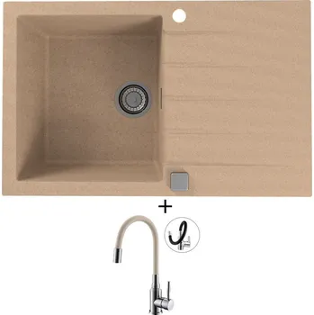 Granitový dřez Granitový dřez SET Alveus CADIT 20 beige 55 + Alveus MINTAS chrom/béžová