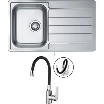 Nerezový dřez Nerezový dřez SET Alveus LINE 20 MAXIM nerez + Kuchinox ELZA BKE 761 chrom/černá