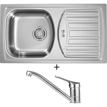 Kuchyňský dřez Nerezový dřez SET Alveus BASIC 150 fi 90 nerez + Alveus RIVIERA X chrom