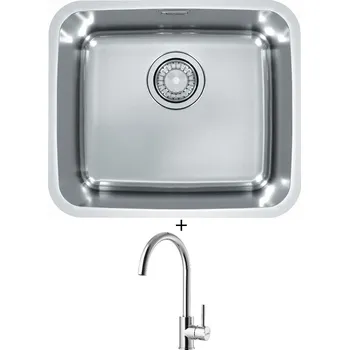 Granitový dřez Dřez pod desku SET Alveus LUNO 20 nerez + Alveus ROXA chrom