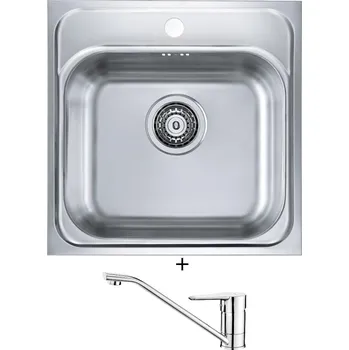 Nerezový dřez Nerezový dřez SET Alveus BASIC 140 fi 90 nerez + Deante CORIO BFC 060M chrom