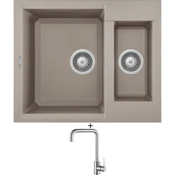 Granitový dřez Granitový dřez SET Elleci EASY 150 G43 tortora + Laveo BONA BAB 265D nerez