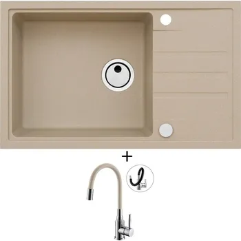 Granitový dřez Granitový dřez SET Alveus INTERMEZZO 130 beige 55 + Alveus MINTAS chrom/béžová
