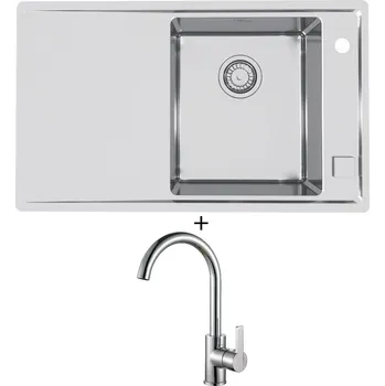 Nerezový dřez Nerezový dřez SET Alveus STRICTO 10 nerez odkap vlevo + Alveus TONIA chrom