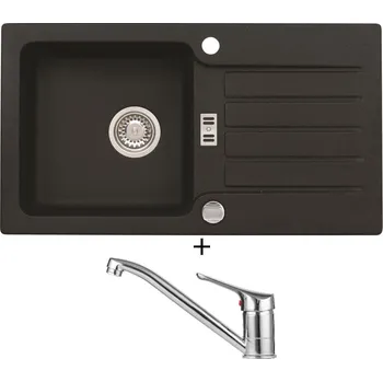 Granitový dřez Granitový dřez SET Alveus NIAGARA 30 black 91 + Alveus RIVIERA X chrom