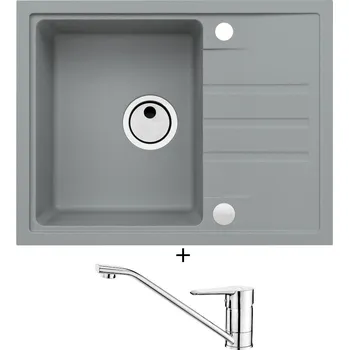 Granitový dřez Granitový dřez SET Alveus INTERMEZZO 30 beton 81 + Deante CORIO BFC 060M chrom