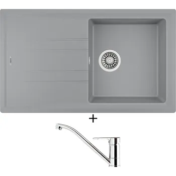 Granitový dřez Granitový dřez SET Teka STONE 50 B-TG 1B 1D hliníkově šedá + Teka ML CR chrom