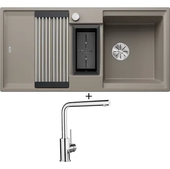 Granitový dřez Granitový dřez SET Blanco ADIRA 6 S tartufo s excentrem 527607 + Blanco MILA chrom 519414