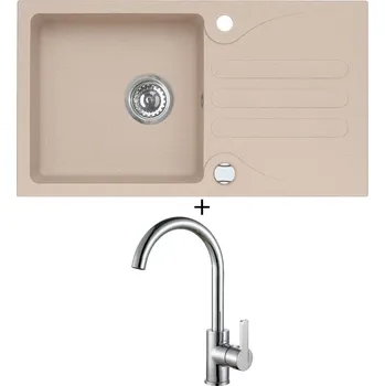 Granitový dřez Granitový dřez SET Alveus GALAPAGOS 30 beige 55 + Alveus TONIA chrom