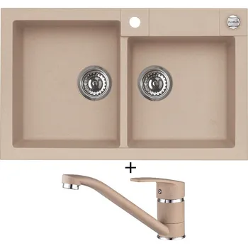 Granitový dřez Granitový dřez SET Alveus ROCK 90 beige 55 + Alveus NINA beige 55