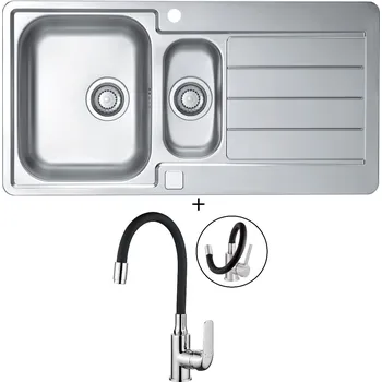 Nerezový dřez Nerezový dřez SET Alveus LINE 10 MAXIM nerez + Kuchinox ELZA BKE 761 chrom/černá