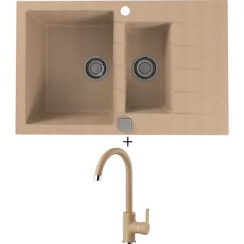 Granitový dřez Granitový dřez SET Alveus CADIT 70 beige 55 + Alveus TONIA beige 55