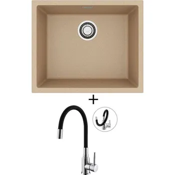 Granitový dřez Dřez pod desku SET Alveus OMNI 30 beige 55 + Alveus MINTAS chrom/černá