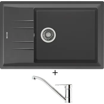 Granitový dřez SET Teka STONE 60 S-TG 1B 1D asphalt + Teka ML CR chrom