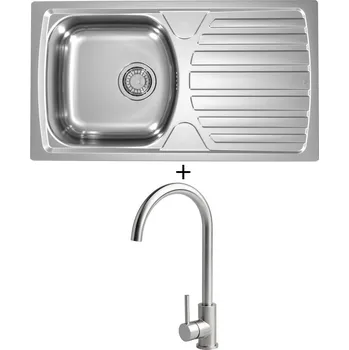 Nerezový dřez Nerezový dřez SET Alveus BASIC 170 fi 90 tkaná struktura + Alveus VIOLA nerez