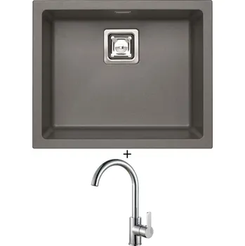 Granitový dřez Dřez pod desku SET Alveus QUADRIX 50 U steel 04 + Alveus TONIA chrom