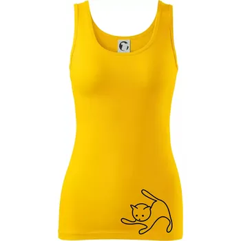 Dámské tričko Kočka si hraje - Dámské tílko - L ( Žlutá )