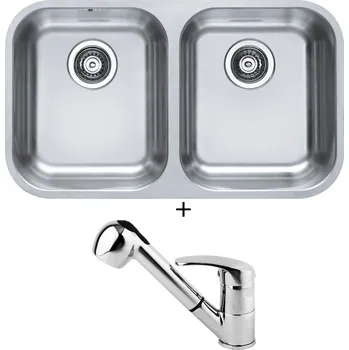 Granitový dřez Dřez pod desku SET Alveus DUO 30 nerez + Alveus OAZA chrom