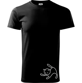 Pánské tričko Kočka si hraje - Triko extra velké (5-8XL) - 8XL ( Černá )