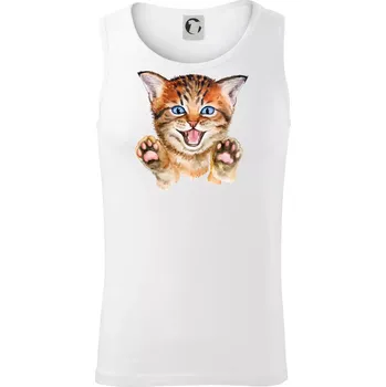 Kočka baf - Tílko pánské Core - XL ( Bílá )
