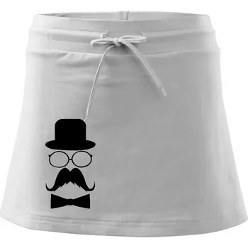 Dámská sukně Mustache pán - Sportovní sukně - two in one - M ( Bílá )