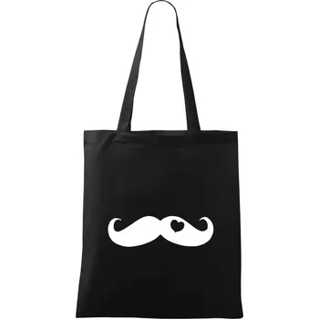 Mustache love - Taška bavlněná - 42 x 38 cm ( Černá )