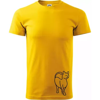 Pánské tričko Ladná kočka - Triko extra velké (5-8XL) - 6XL ( Žlutá )
