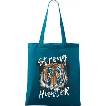 Tygr - Strong Hunter - Taška bavlněná - 42 x 38 cm ( Petrolejová )