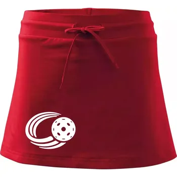 Dámská sukně Florbal míček - Sportovní sukně - two in one - L ( Červená )
