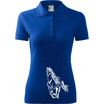 Kůň běžící - Polokošile dámská Pique Polo - 2XL ( Královská modrá )