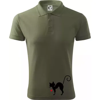 Pánská košile Zamilovaná kočka prohnutá - Polokošile pánská Pique Polo 203 - 2XL ( Khaki )