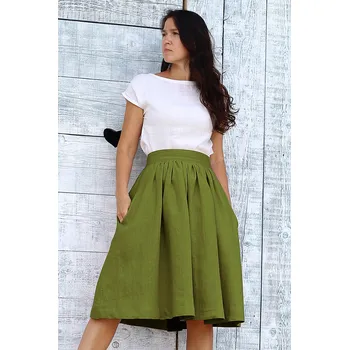 Dámská sukně Lotika Lněná áčková sukně Lotika česká móda Premium quality 1014286