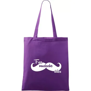 Free Mustache rides - Taška bavlněná - 42 x 38 cm ( Fialová )