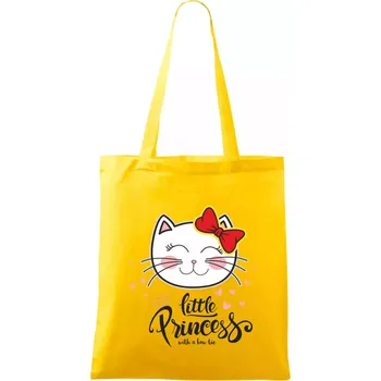 Kočka little princess - Taška bavlněná - 42 x 38 cm ( Žlutá )