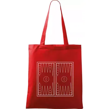 Nákupní taška Backgammon černobílý - Taška bavlněná - 42 x 38 cm ( Červená )