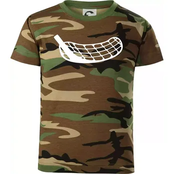 Chlapecké tričko Florbalová čepel - Dětské maskáčové triko - 146 cm/10 let ( Hnědý maskáč )