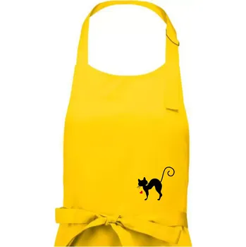 Kuchyňská zástěra Zamilovaná kočka prohnutá - Pánská zástěra na vaření - Univerzální velikost ( Žlutá )