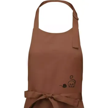 Kuchyňská zástěra Kočka klubíčko - Dámská zástěra na vaření - Univerzální velikost ( Kakaová )